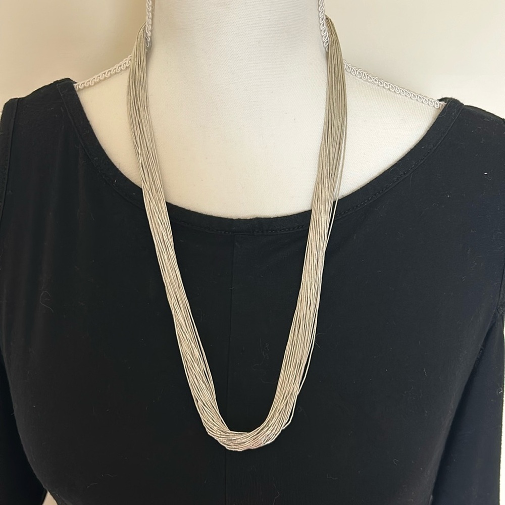 50 strand silver necklace with matching 25 strand silver bracelet